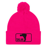 Salah Classic Black Logo Embroidered Pom-Pom Beanie