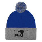 Salah Classic Black Logo Embroidered Pom-Pom Beanie