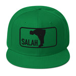 Salah Classic Black Logo Embroidered Snapback Cap